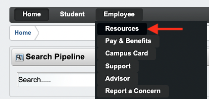 Employee Menu, then Resources